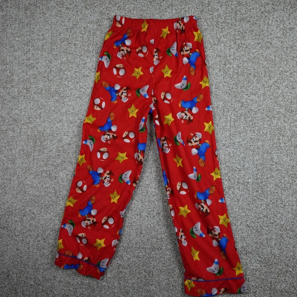 Super Mario Boys Red Fleece Pajama Pants All Over Print Size 10/12 NE262CLB4WM